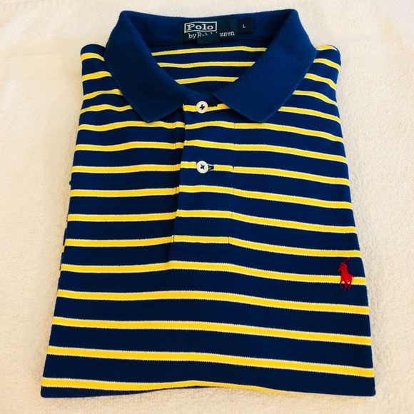 ralph lauren blue and yellow polo